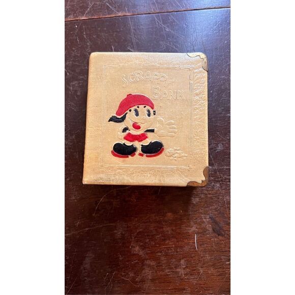 VINTAGE 1935 20TH CENTURY ANTIQUE ZELL BOOK FIGURAL "SCRAPPY BANK" CARTOON - Picture 2 of 12